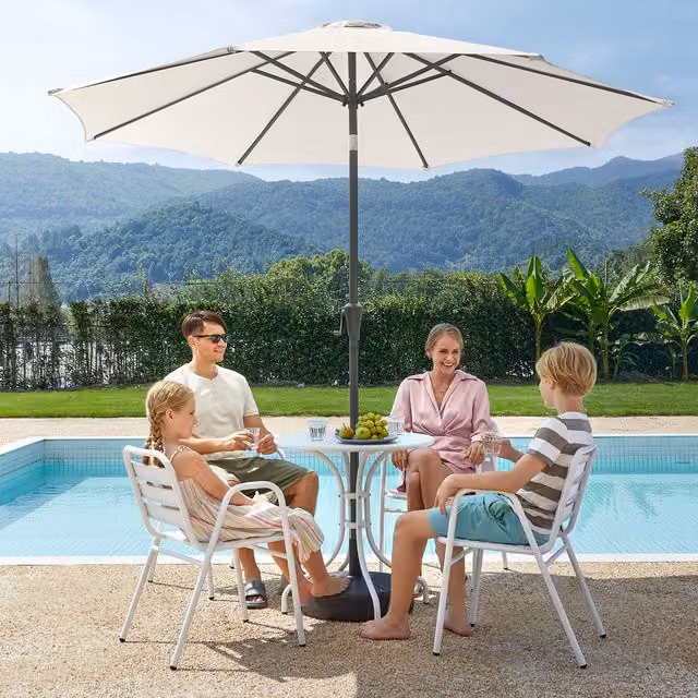 SONGMICS Garden Parasol Umbrella with Crank Handle in Beige