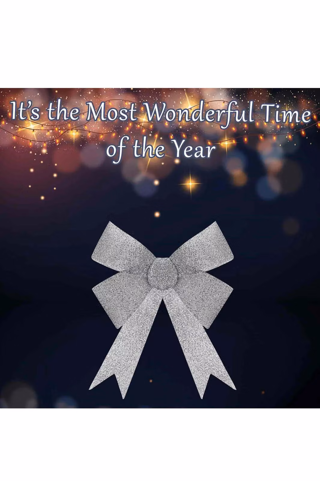 VFM e-Store Silver Tinsel Bow Christmas Decoration, W: 37 cm, D: 49 cm, H: 13 cm – 3