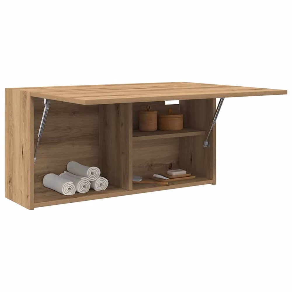 Berkfield Home Artisan Oak Decorative Bathroom Wall Cabinet in Brown, W/D/H: 80 x 25 x 40 cm – 3