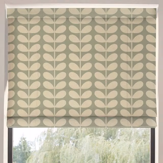 Orla Kiely Solid Stem Made to Measure Blackout Roman Blind in Pebble