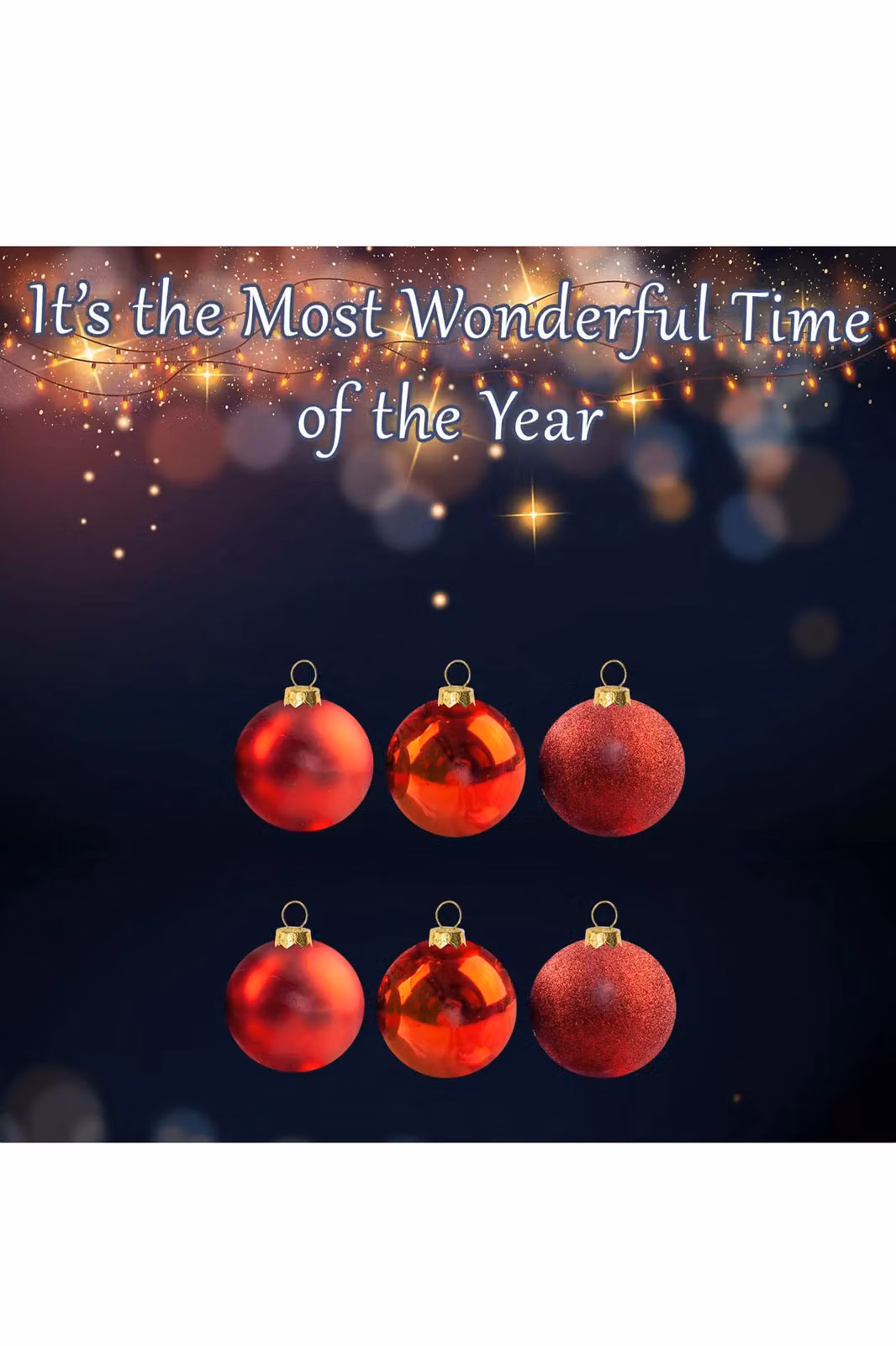 VFM e-Store Red Round Christmas Bauble Hanging Tree Ornaments, Pack of 6, Diameter: 6 cm – 3