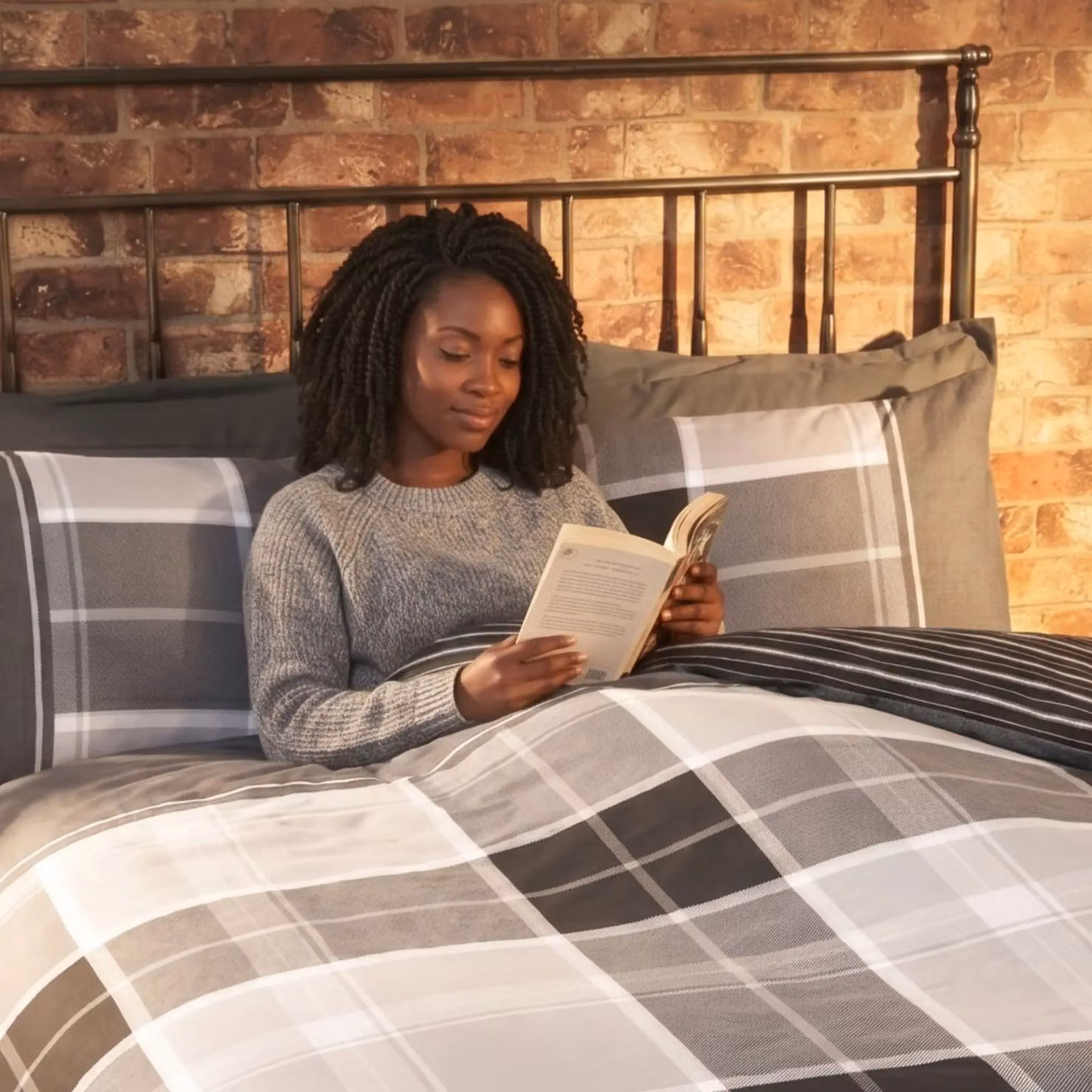 Rapport Home Argyle Tartan Check Polycotton Duvet Cover Set in Grey, Reversible with Two Pillowcases, W/D/H: 220 x 230 cm and 50 x 75 cm – 5