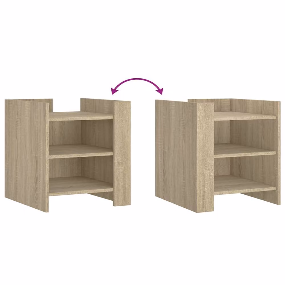Berkfield Home Sonoma Oak Bedside Cabinet in Light Brown, W/D/H: 45 x 50 x 50 cm – 3