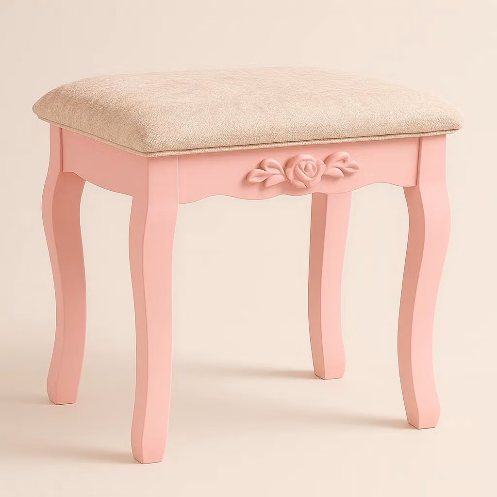 KOSY KOALA Pink Love Heart Dressing Table with Mirror and Stool, W/D/H: 130 x 40 x 75 cm – 2