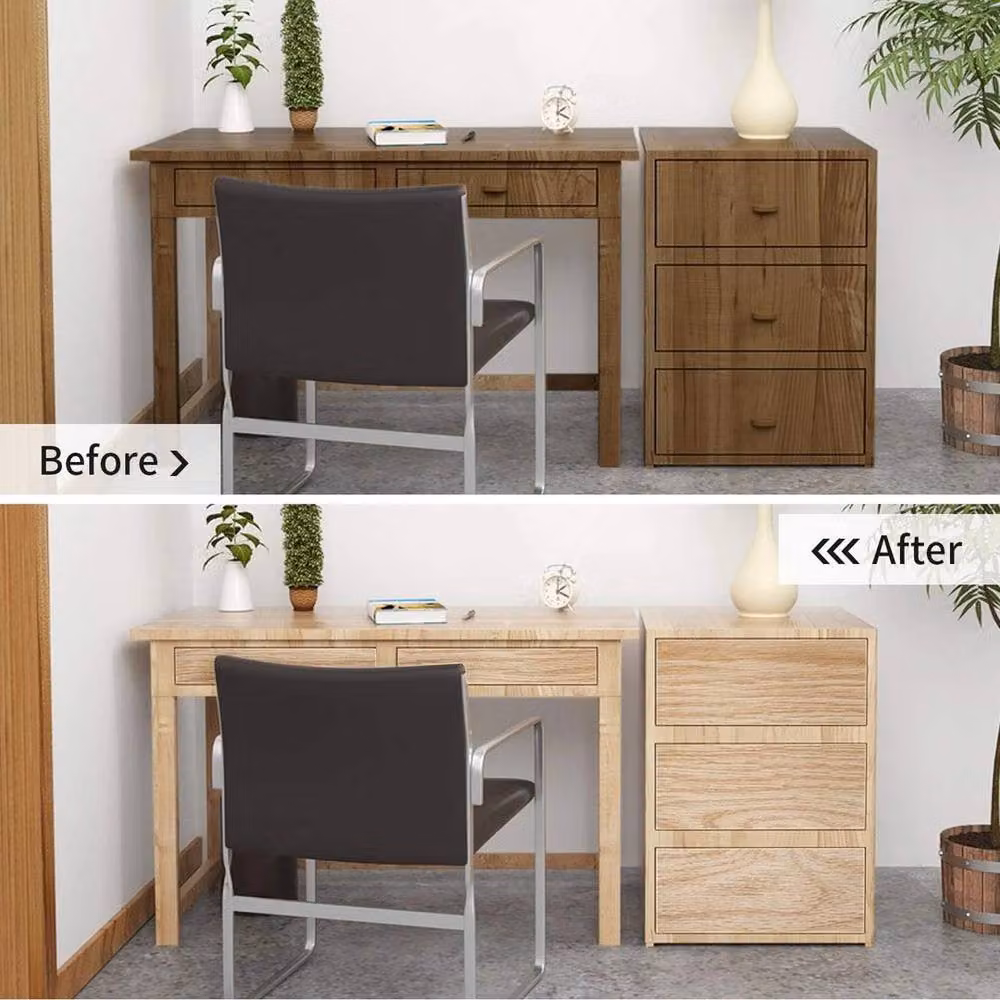 NESTLUNE Brown Wood Grain Effect Self Adhesive Vinyl Wallpaper, W: 100 cm, H: 15 cm – 3