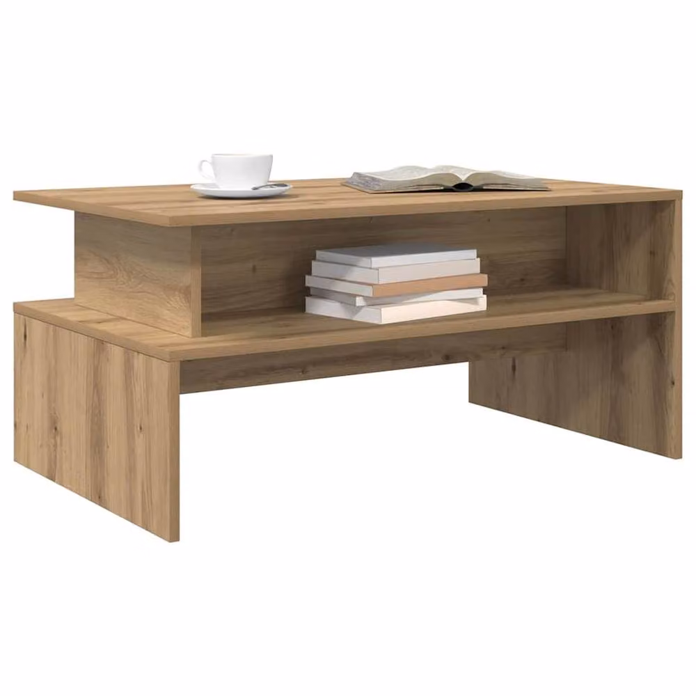 Berkfield Home Artisan Oak Coffee Table in Brown, W: 90 cm, D: 55 cm, H: 42.5 cm – 3