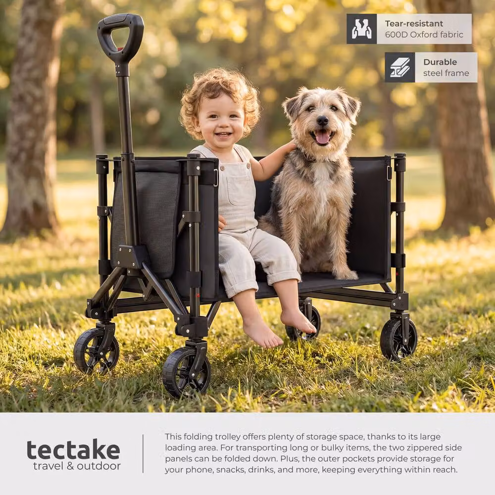 tectake Smartrider Folding Trolley in Black – 4