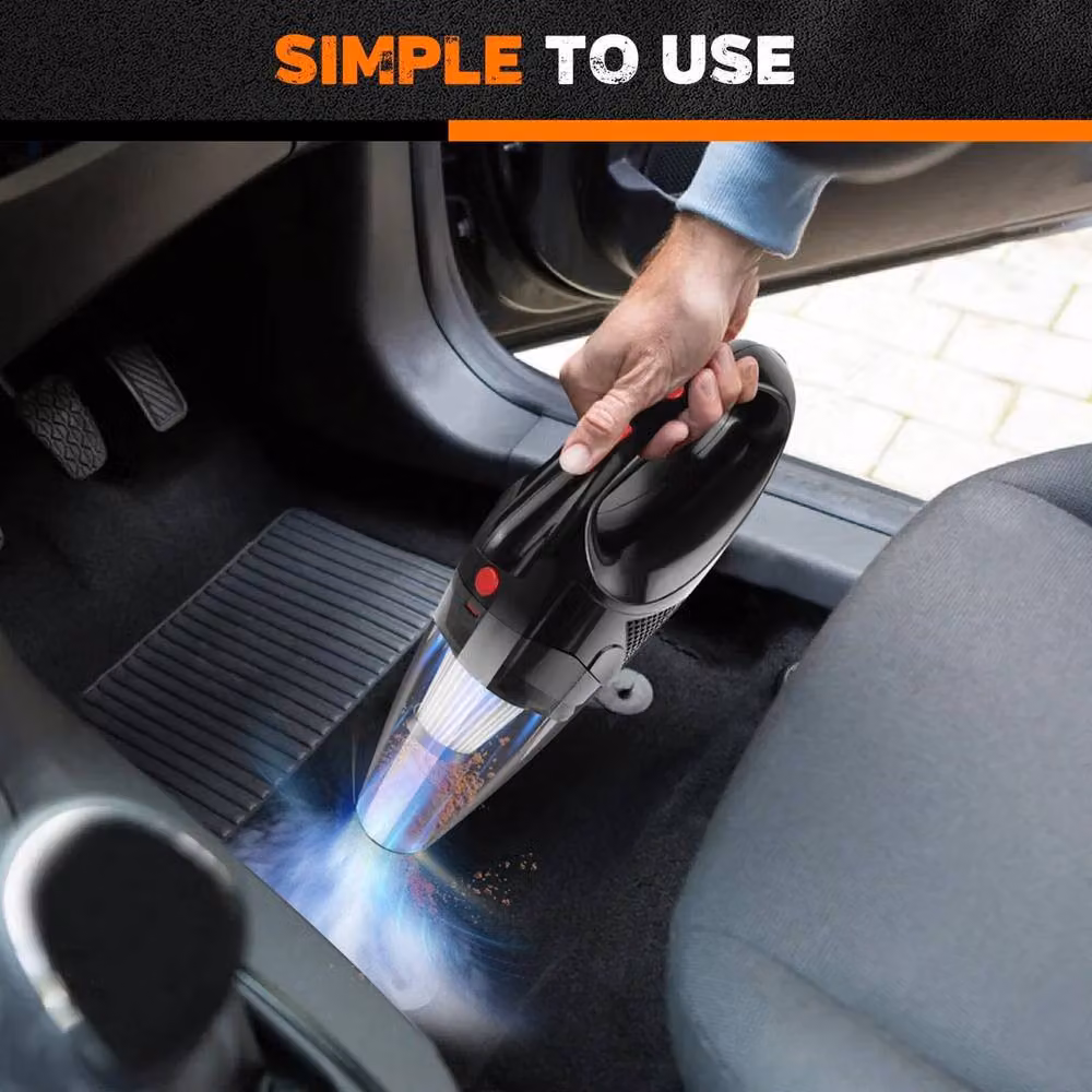 FLAVORA Cordless Wet and Dry Powerful Car Vacuum Cleaner in Black, H 100 cm x W 15 cm x D 15 cm – 4