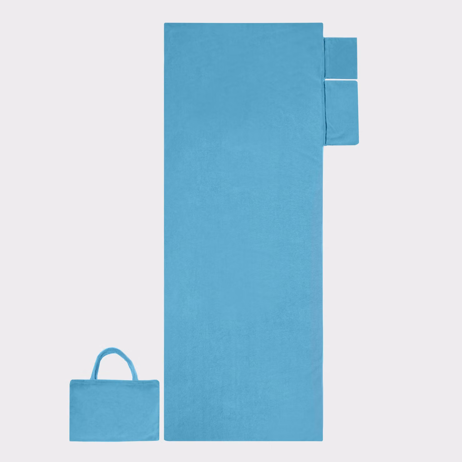 OHS Microfibre Quick Dry Absorbent Beach Towel with Bag in Bright Blue, W: 215 cm, H: 75 cm – 3