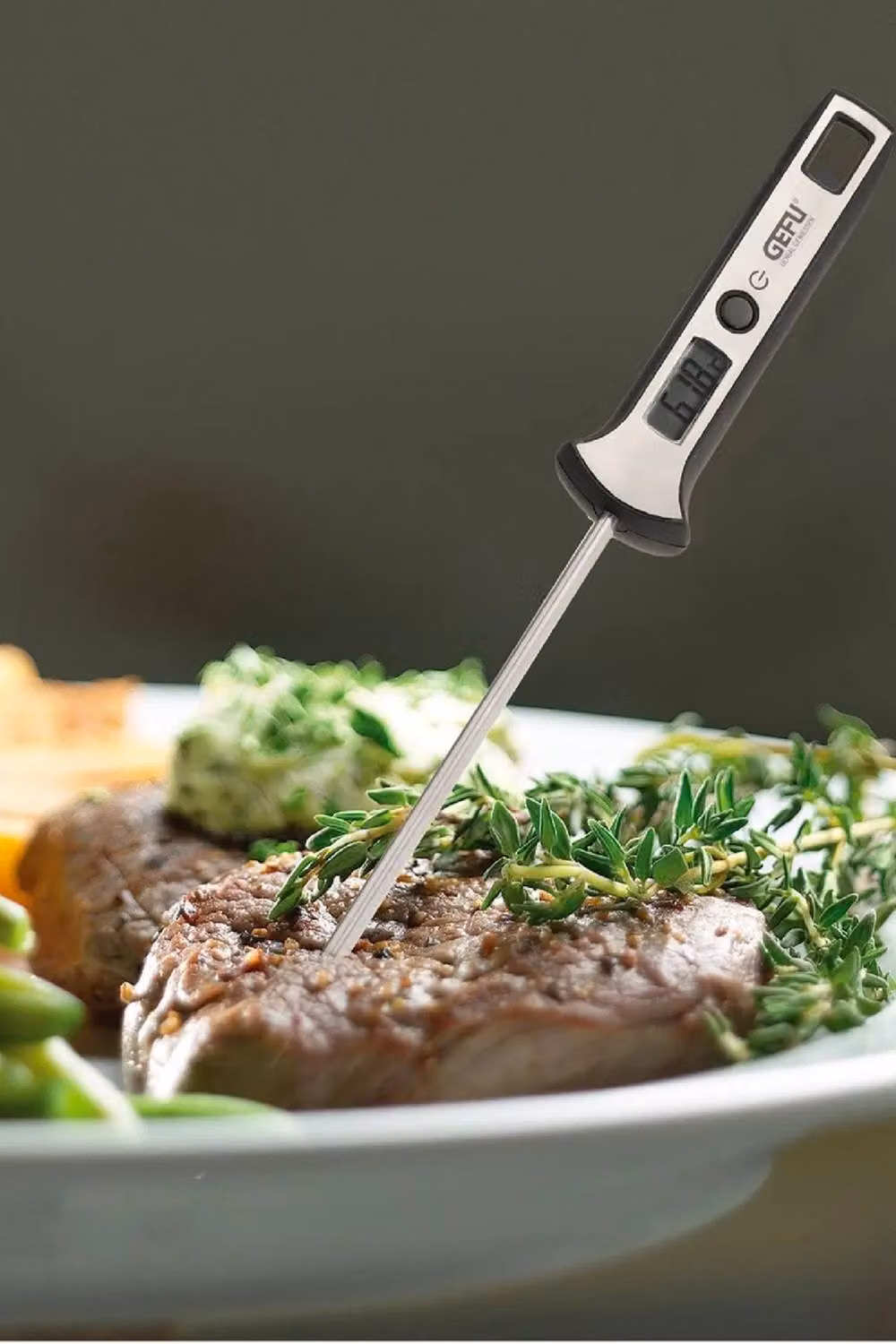 Gefu SCALA Fast-Response Digital Kitchen Thermometer in Silver Stainless Steel – 3
