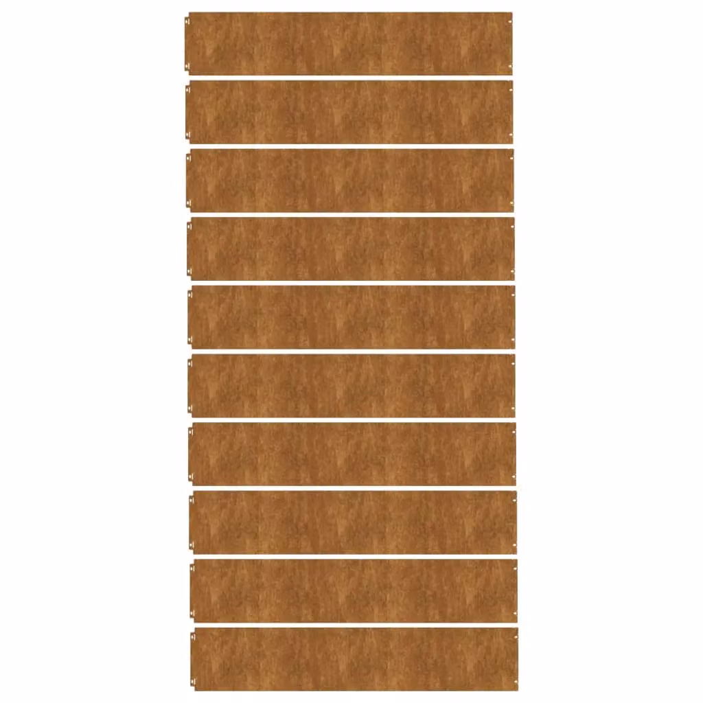 Berkfield Home Flexible Corten Steel Lawn Edgings, Brown, 10 Pieces, H x W: 20 x 103 cm – 3