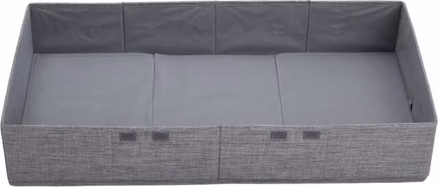 Livingandhome Portable Fabric Clothes and Quilt Organiser with Lid and Handles, Grey