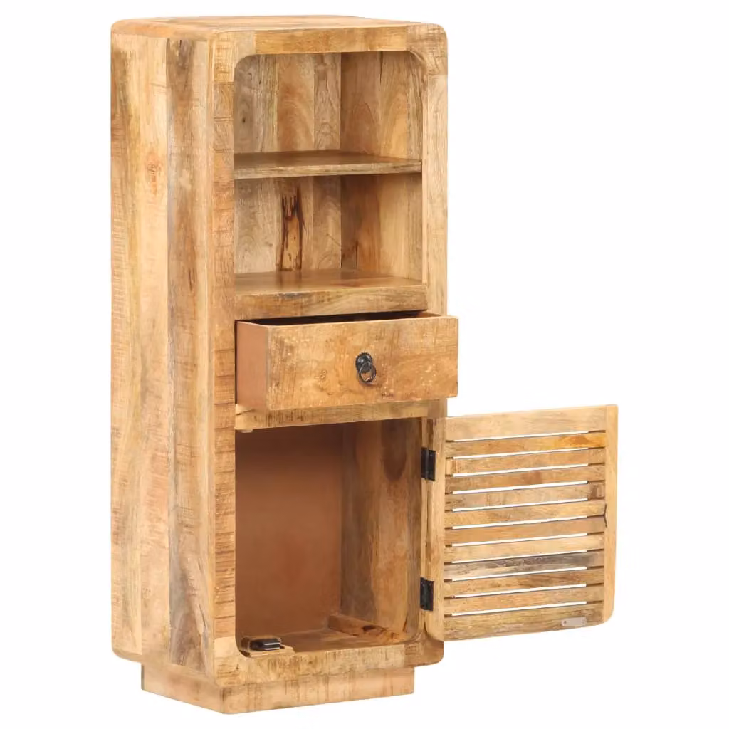 Berkfield Home Highboard in Brown Rough Mango Wood, W/D/H: 45 x 32 x 110 cm – 2