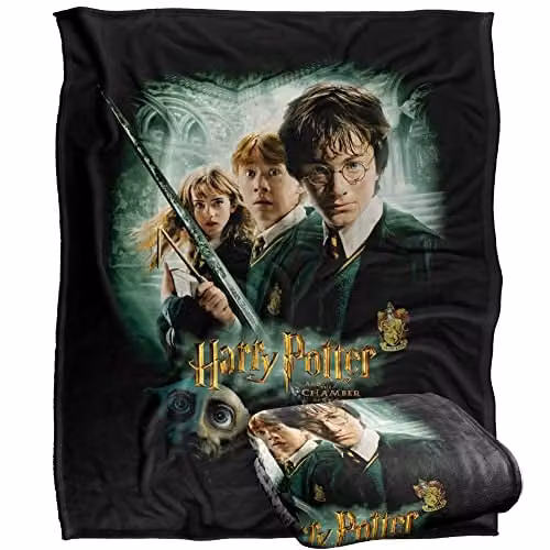 LOGOVISION Harry Potter Chamber of Secrets Poster Fleece Throw Blanket, Multicolour and White, W: 152 cm, D: 127 cm – 1