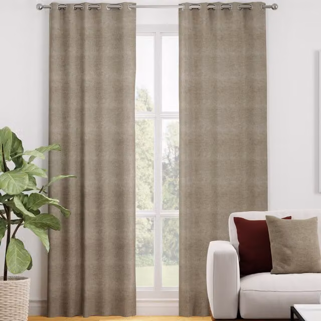 Terrys Luxuria Made to Measure Blackout Fabric Curtain Panel in Beige