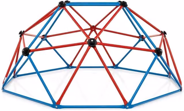 Costway Metal Kids Climbing Frame Jungle Gym in Red and Black
