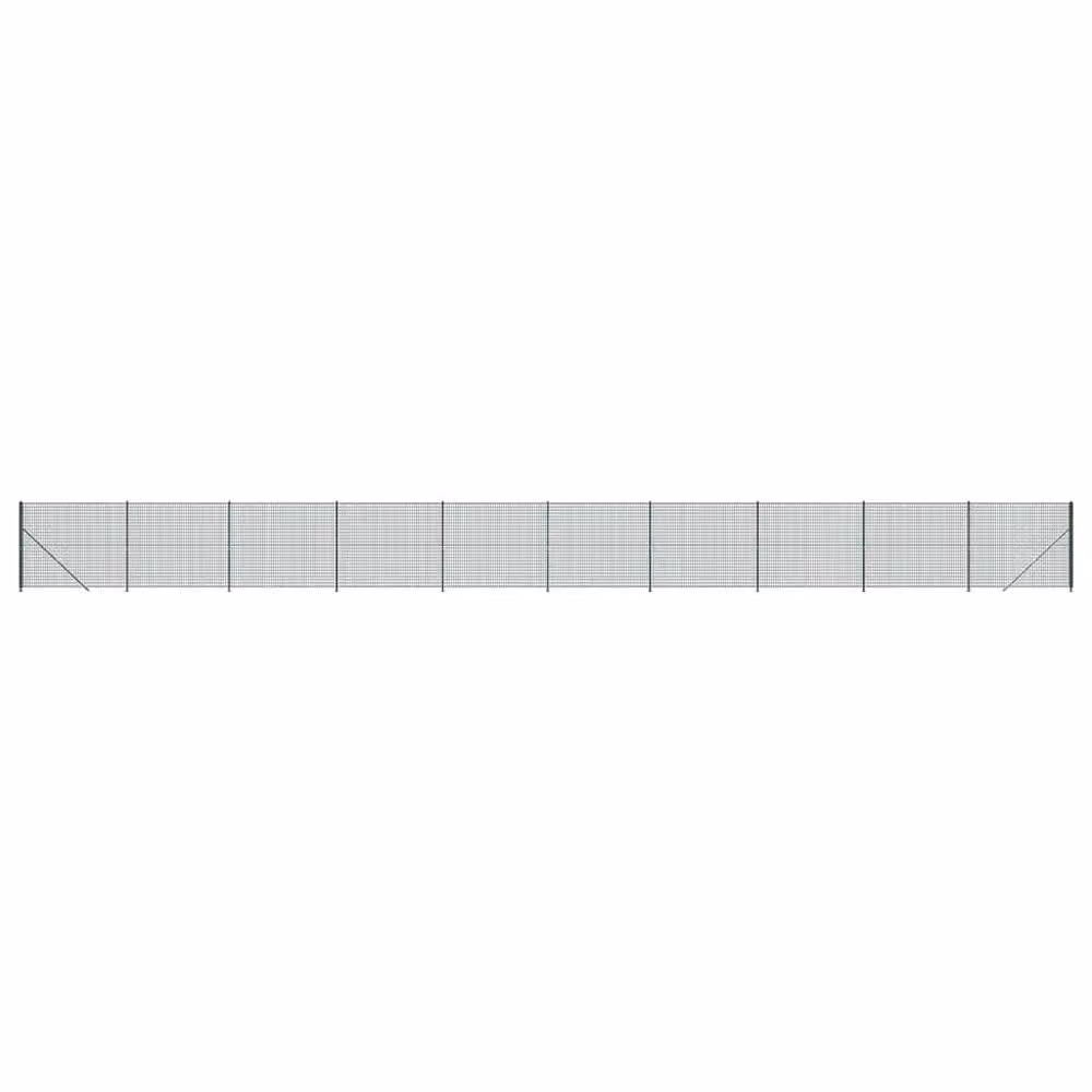 Berkfield Home Durable PVC-Coated Galvanised Steel Wire Mesh Fence with Flange, Green, H: 220 cm x W: 25 m – 2