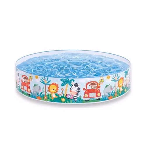Intex Duckling Snapset Kids Paddling Pool with Duck and Fish Design, Multicolour, W/D/H: 122 x 122 x 25 cm – 1