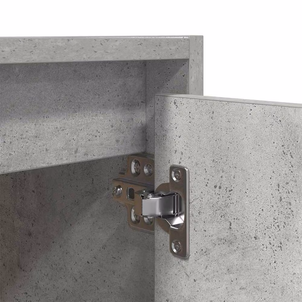 Berkfield Home Wall-Mounted Bedside Cabinet in Concrete Grey, W: 38 cm, D: 34 cm, H: 40 cm – 3