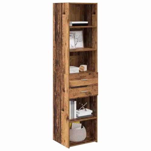 vidaXL Modern Highboard in Old Wood Brown, W/D/H: 45 x 42.5 x 185 cm – 1