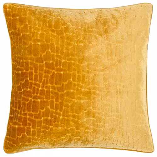 Paoletti Square Velvet Cushion in Yellow, W/D/H: 50 x 50 x 50 cm