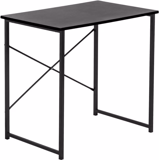 Harbour Housewares Modern Black Rectangular Wooden Computer Office Desk