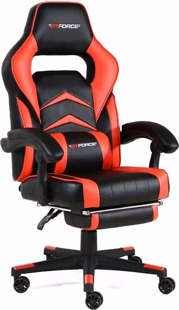 GTForce Turbo Red Faux Leather Reclining Sports Racing Gaming Chair – 1