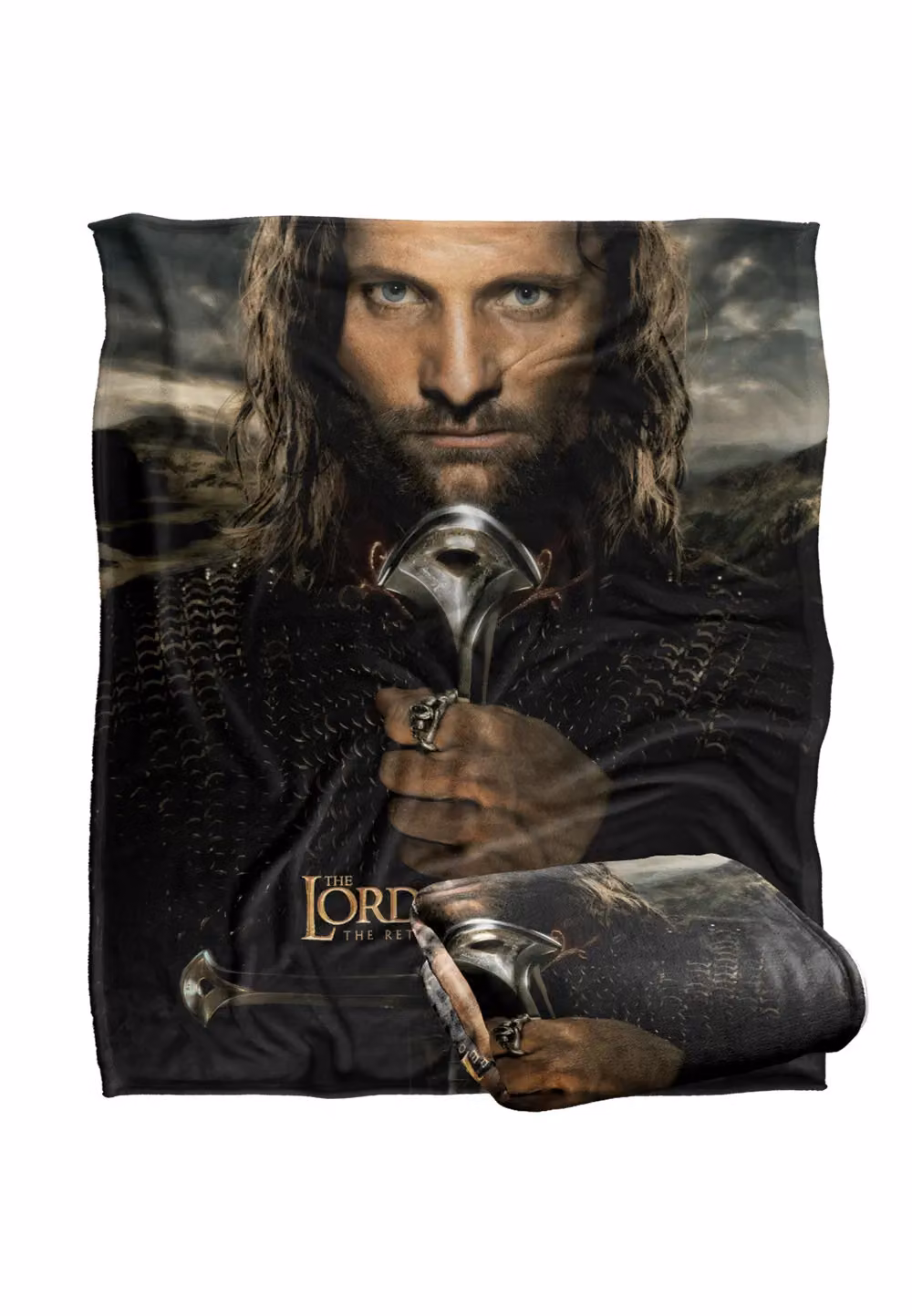 LOGOVISION Lord of the Rings Aragorn Super Soft Fleece Throw Blanket, Multicolour and White, W: 152 cm, D: 127 cm – 6