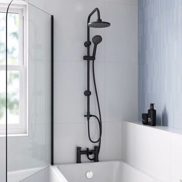 NESTLUNE Avox Dual Bath and Shower Mixer Tap in Matt Black