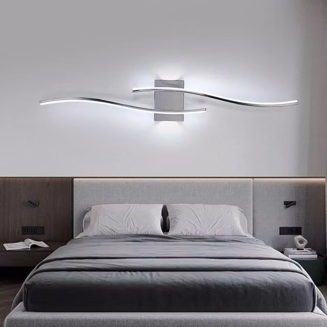 Goeco LED Wall Light in Silver, 27W, 6500K Cool White, Length: 89 cm