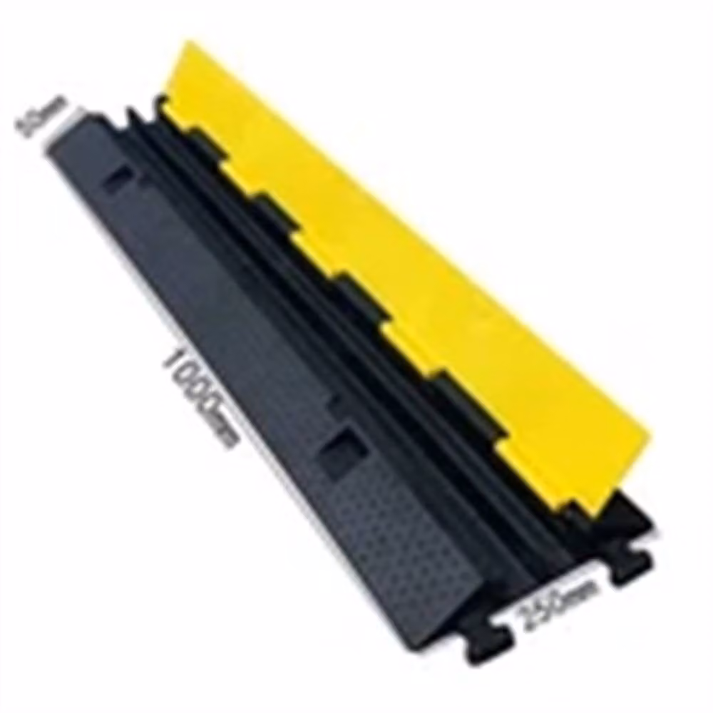 Nordara 2 Channel Cable Protector Ramp in Black and Yellow, W: 100 cm, D: 40 cm, H: 4 cm – 2