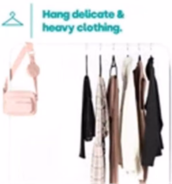 Nordara White Heavy Duty Double Clothes Rail Garment Hanging Rack, Width: 100 cm – 1
