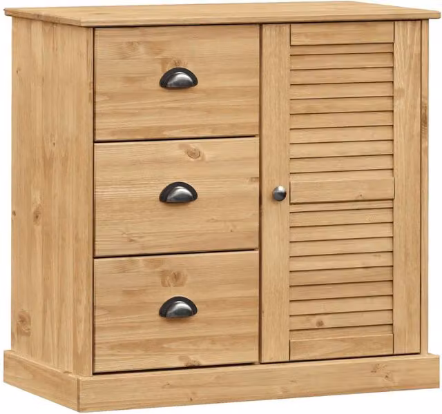 Berkfield Home VIGO Sideboard with Drawers in Brown Solid Pine Wood, W/D/H: 78 x 40 x 75 cm