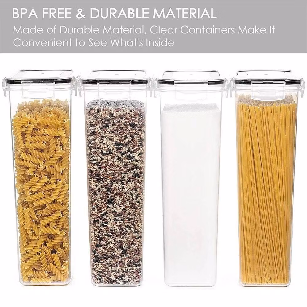 NESTLUNE 4-Piece Airtight and Leakproof Plastic Pasta Storage Jars in Transparent – 2