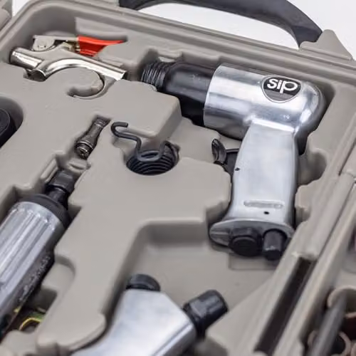 SIP 73 Piece Air Tool Kit with Impact and Ratchet Wrench, Die Grinder and Air Hammer – 5