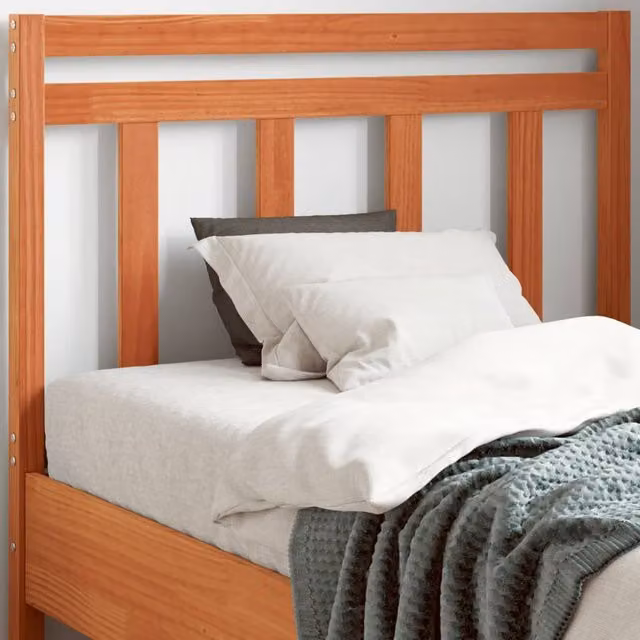 Berkfield Home Rustic Solid Wood Pine Headboard in Wax Brown, Width: 100 cm