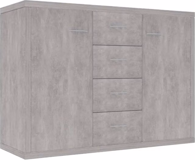 Berkfield Home Sideboard in Concrete Grey, W/D/H: 88 x 30 x 65 cm