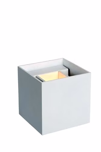 Lucide AXI Square Up and Down LED Bathroom Wall Spotlight in White with Adjustable Beam Angle and IP54 Rating