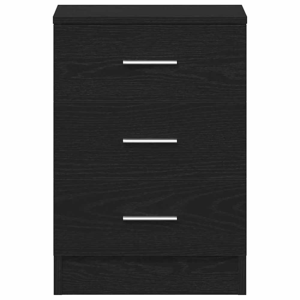 Berkfield Home Set of 2 Black Oak Bedside Cabinets, W/D/H: 38 x 35 x 55 cm – 3