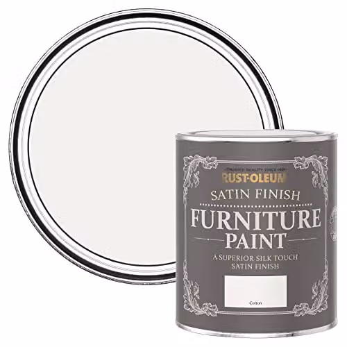 Rust-Oleum Water-Based Satin Gloss Furniture and Wood Paint in White, 750ml