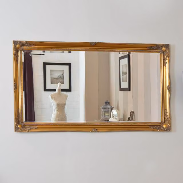 MirrorOutlet Hamilton Vintage Gold Antique Design Large Rectangular Wall Mirror, W: 137 cm, H: 76 cm
