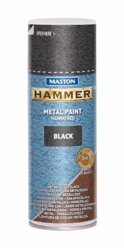 Maston Hammered Spray Paint, Opaque Black, 400 ml
