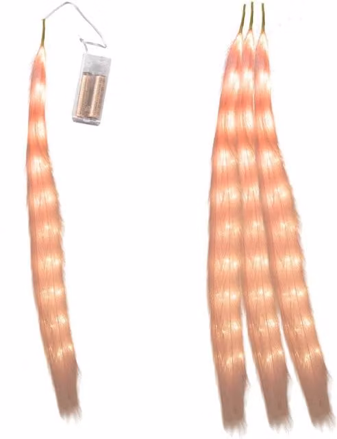 Shatchi Pink Prelit Pampas Grass Hanging Decoration with Warm White LEDs, 110 cm