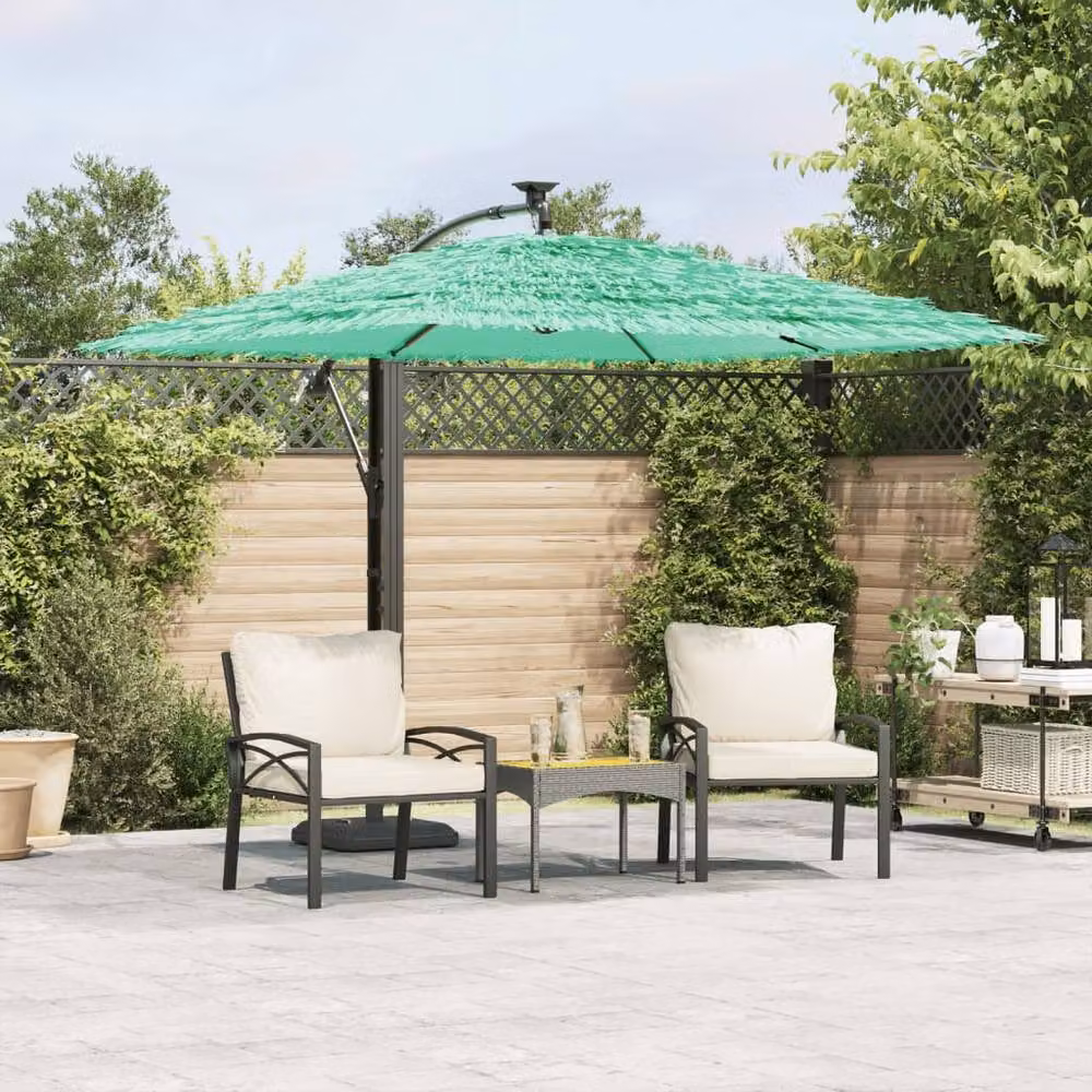Berkfield Home Durable Green Garden Parasol with Steel Pole, W/D/H: 246 x 246 x 230 cm – 2