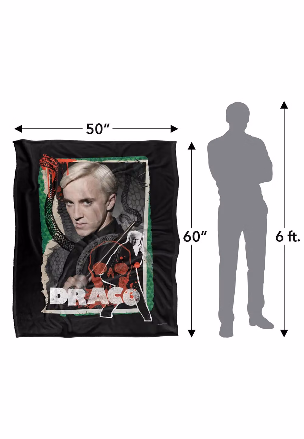 LOGOVISION Harry Potter Draco Malfoy Photo Collage Fleece Throw Blanket, Multicolour and White, W/D/H: 152 x 127 cm – 9