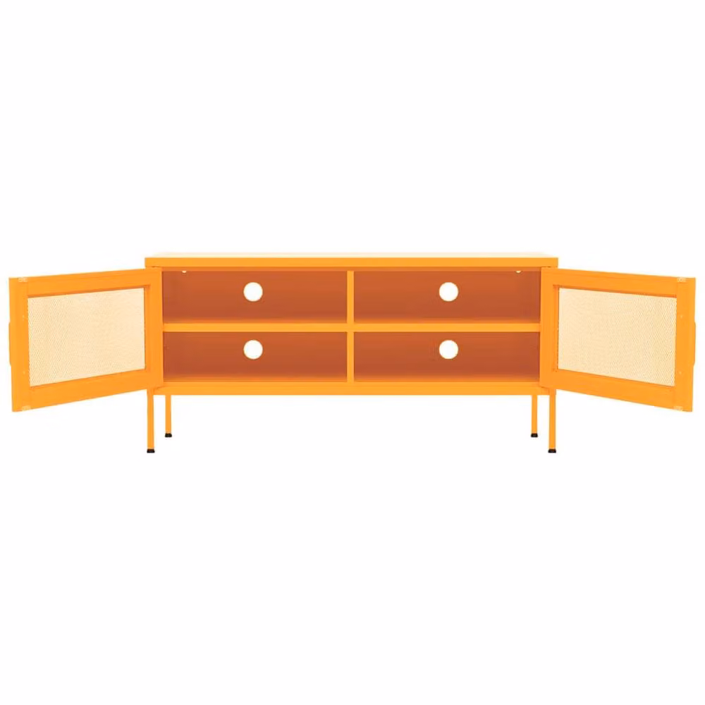 Berkfield Home Industrial Metal TV Cabinet in Mustard Yellow, W/D/H: 105 x 35 x 50 cm – 3