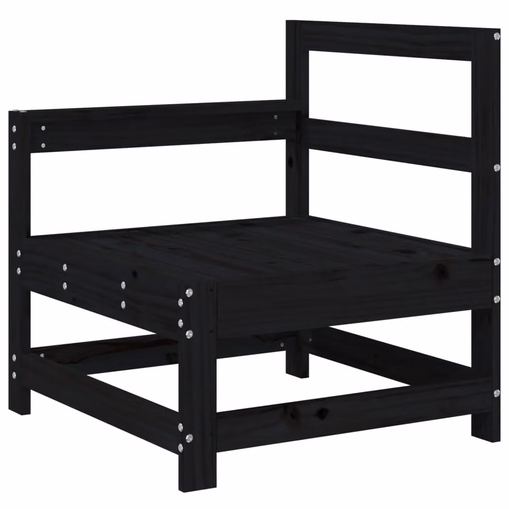 Berkfield Home 2-Piece Rustic Black Solid Wood Pine Garden Corner Sofa Set – 3