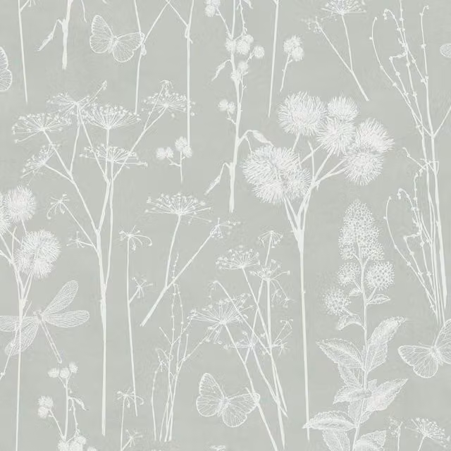 World of Wallpaper Botanical Floral Green Paper Wallpaper