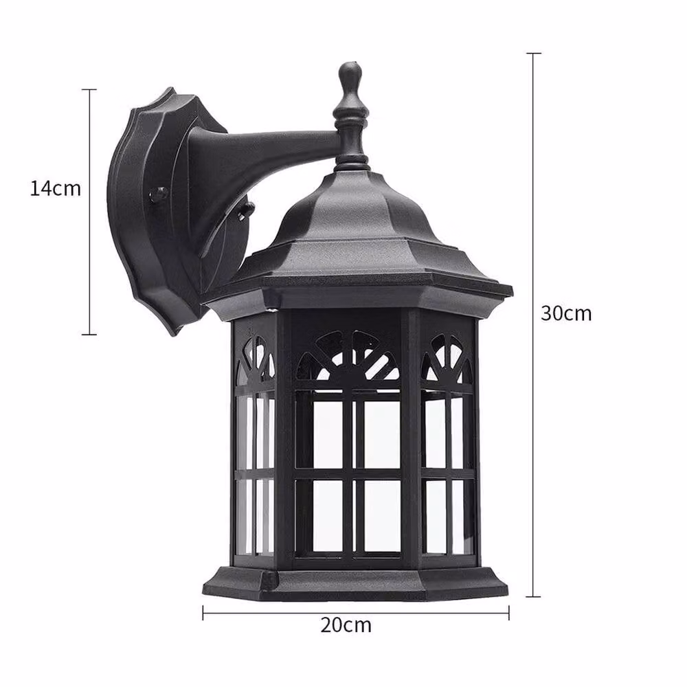 EONLION Antique Black Wall-Mounted Lantern Light with Transparent Glass and Aluminium Body for Garden, Balcony or Terrace – 2