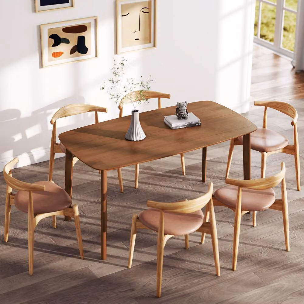 STILVORA Rustic Rectangular Pine Dining Table in Brown, Seats Six, H 76 cm x W 180 cm x D 80 cm – 3